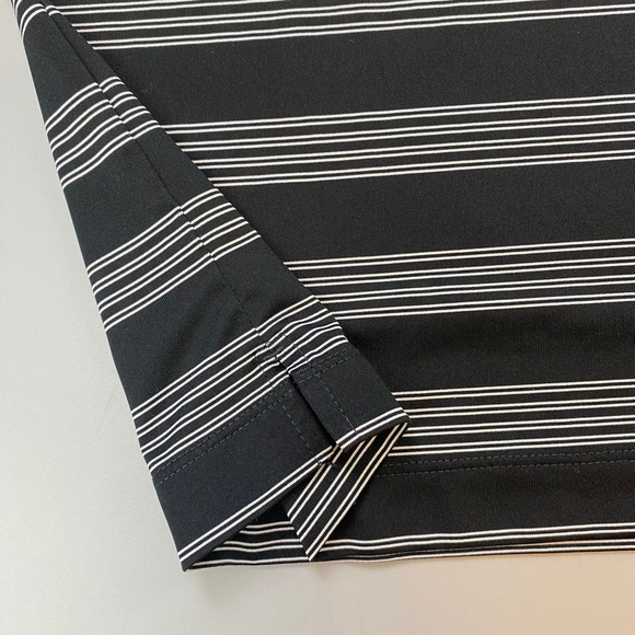Nike Golf Polo Shirt Large Black White Stripe Tour Performance Athletic Sporty - Picture 6 of 14